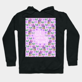 Oh Youre Sweet Macaron Dreams Watercolour Purple White Hoodie